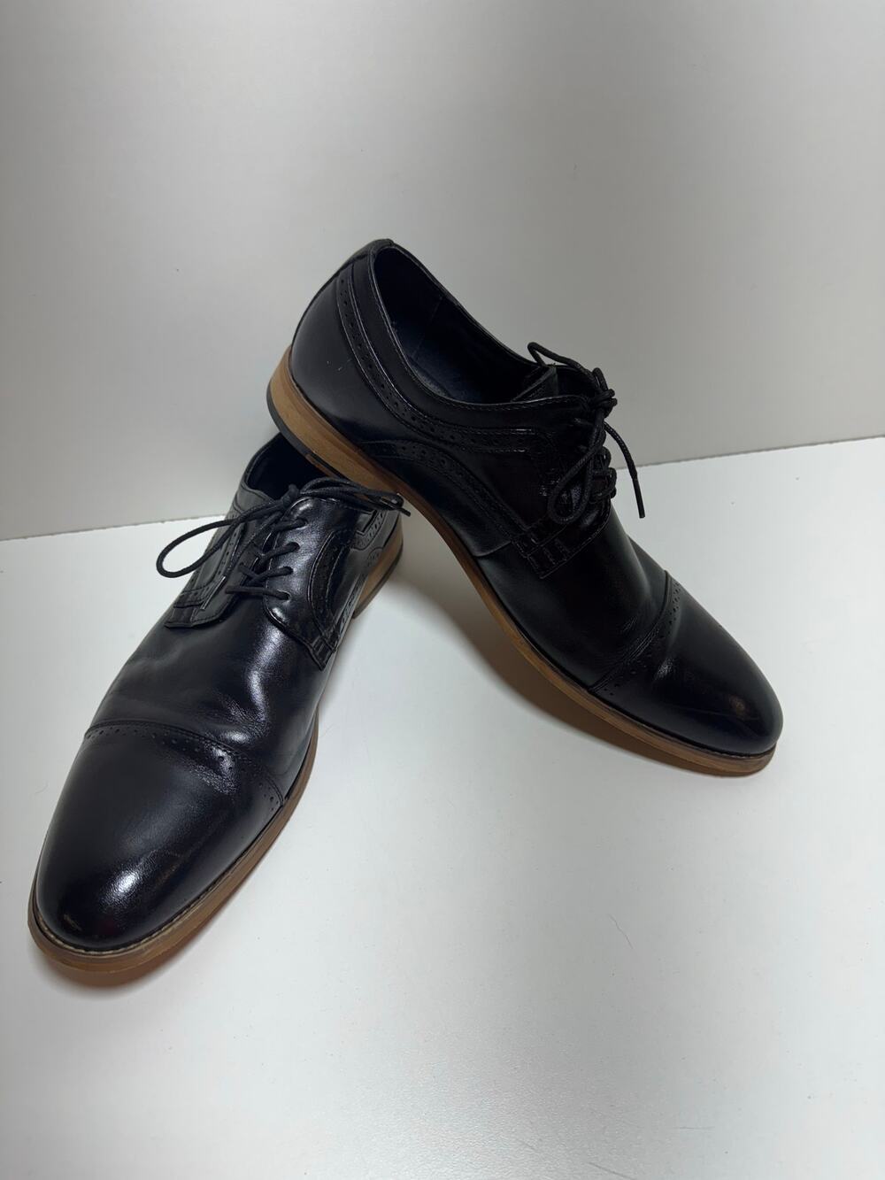 Stacy Adam’s Men’s Leather Oxford Black Shoes Sz 10.5 M Dress Shoes Preppy
